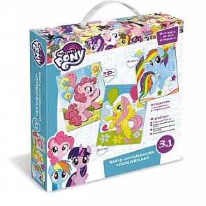 Набор аппликаций из песка, фольги и Eva 3 в 1 из серии My little pony™ - Понивиль (Origami, 03196-OR)